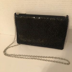Black Sequin Evening, Clutch, Purse, Chain Strap